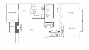 Two Bedroom / One Bath Renovated | 2 bed 2 bath | 878 sq ft