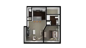 ne bedroom and one bathroom apartment with 648 SF of space apartment for rent Dublin Ohio