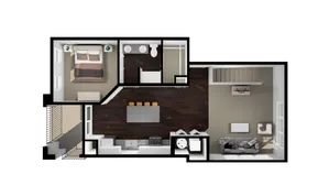 two bedroom and two bathroom townhome with 1,290 SF of space apartment for rent Dublin Ohio