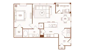 1 Bedroom 1 Bath, 891 Square Feet