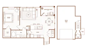 1 Bedroom 1 Bath, 1265 Square Feet