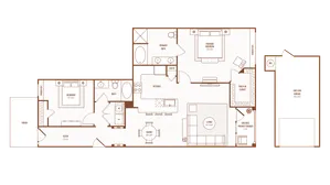 2 Bedroom 2 Bath, 1705 Square Feet