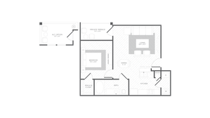 Angelfish Floorplan, 1 Bedroom 1 Bath, 652 Square Feet