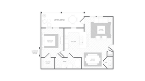 Dolphin Floorplan, 1 Bedroom 1 Bath, 804 Square Feet