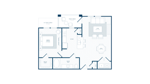 1 Bedroom Floor Plan | Apartments In Farmers Branch TX | Luxe at Mercer Crossing