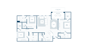 3 Bedroom Floor Plan | Apartments In Farmers Branch TX | Luxe at Mercer Crossing
