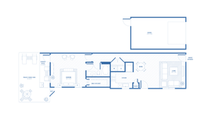 1 Bed 1 Bath Floor Plan | Apartments in Little Elm, TX | The Mansions at Oak Point