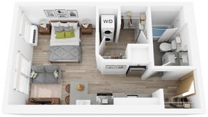 Plan M | studio, 1 bathroom