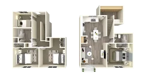 3 Bed 2 Bath 1450 White Cabinets