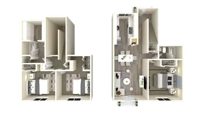 3 Bed 2 Bath 1350 White Cabinets
