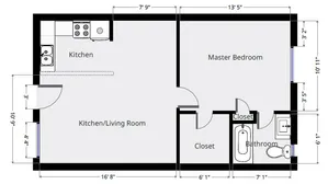 1 Bedroom Floorplan
