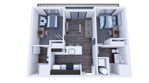 Republic on Main 2x2 A Veranda floorplan in Moscow, ID