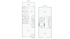 2 BR x 1.5 BA Townhome