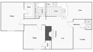 Floor Plan Layout | ReNew Fairmont Park Apartment Homes for Rent in Midland TX 79707