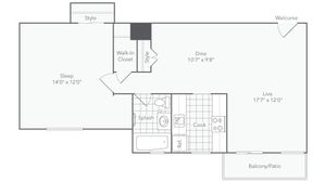 renew alexandria 1-bedroom floorplan
