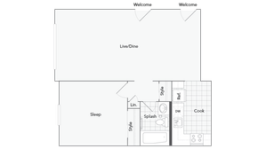 Auburn 1-Bedroom Floorplan