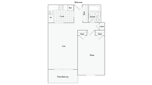Ashworth 1-Bedroom Floorplan