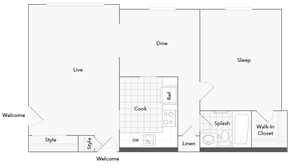 Adams 1-Bedroom Floorplan