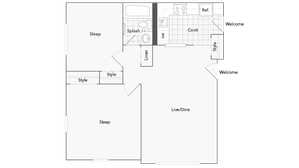 Bedford 2-Bedroom Floorplan