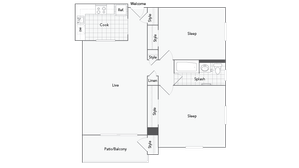 Buffalo 2-Bedroom Floorplan