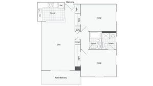 Cambridge 2-Bedroom Floorplan