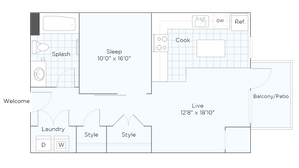 Nordhaus A1 1-Bed Floorplan