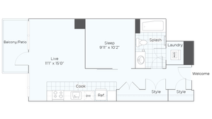 Nordhaus Plan A1T 1-Bedroom