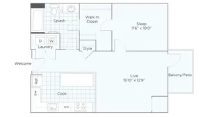 Nordhaus Plan A2 1-Bedroom