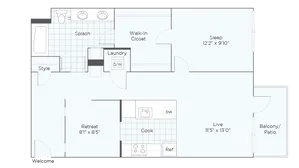 Nordhaus Plan A5T 1-Bedroom