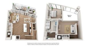 1 BR x 1 BA Garden Loft - A Floorplan | Arrive Upper Kirby in Houston