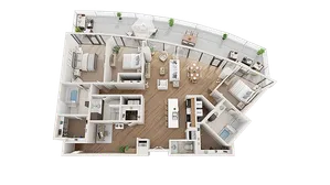 3 BR x 3.5 BA Penthouse - A Floorplan | Arrive Upper Kirby in Houston