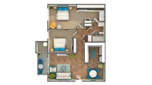 arrive santa clarita orchid 2-bed floorplan