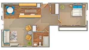 The Blvd | Floorplan 1 bed 1 bath