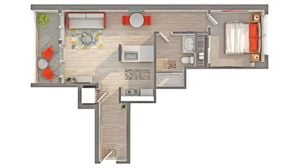 Plan A2 1-Bedroom Floorplan