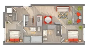 Plan B5 2-Bedroom Floorplan