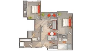 Plan B8 2-Bedroom Floorplan