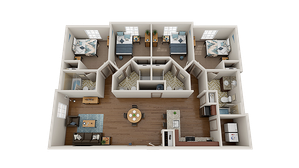 4 x 4 Bedroom Floorplan