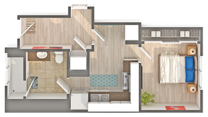 Junior A7 | 1-Bedroom Floorplan
