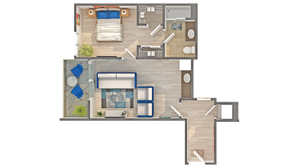 Junior S2 | 1-Bedroom Floorplan