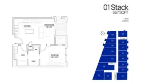 1Bed - 567 Sq Ft