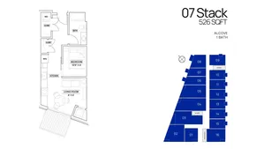 1Bed - 526 Sq Ft