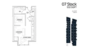 1Bed Alcove - 532 Sq Ft - 07 Stack