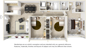 The Lantana 3 bedrooms 2 bathrooms floor plan