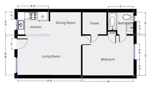 1 Bedroom Floorplan