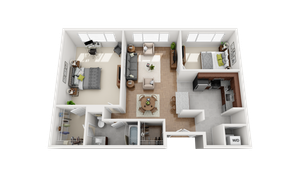 Floor Plan Layout for 2 Bedroom 1 Bathroom