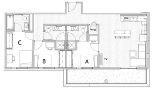 3 Bedroom Floor Plan | Apartments Near Csu | Uncommon Fort Collins