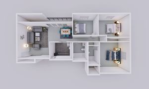 3 Bedroom 2 Bathroom Floor Plan Flora Park Baltimore Apartments