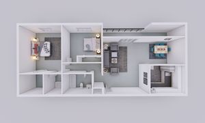 Flora Park 2 Bedroom 2.5 Bathroom Floor Plan Layout