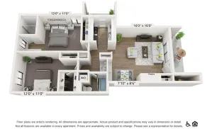 2 Bed 2 Bath