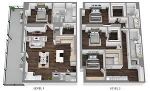3D layout of TH3 - four bedroom